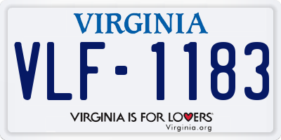 VA license plate VLF1183