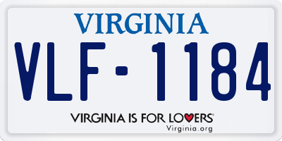 VA license plate VLF1184