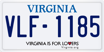 VA license plate VLF1185