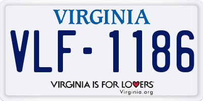 VA license plate VLF1186