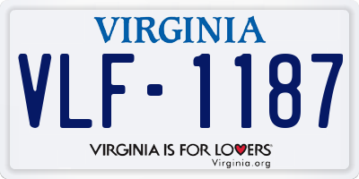 VA license plate VLF1187