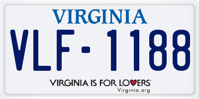 VA license plate VLF1188
