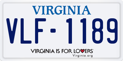 VA license plate VLF1189