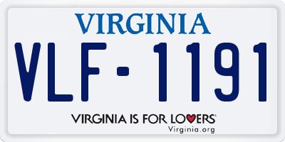 VA license plate VLF1191