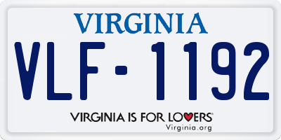 VA license plate VLF1192