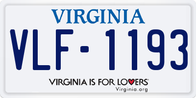 VA license plate VLF1193