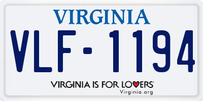 VA license plate VLF1194