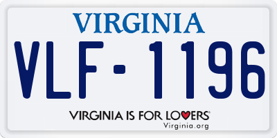 VA license plate VLF1196