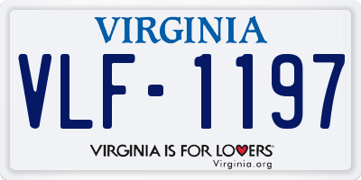 VA license plate VLF1197