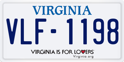 VA license plate VLF1198