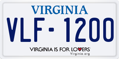 VA license plate VLF1200