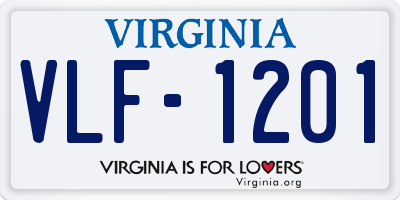 VA license plate VLF1201