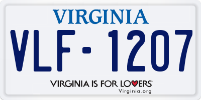 VA license plate VLF1207