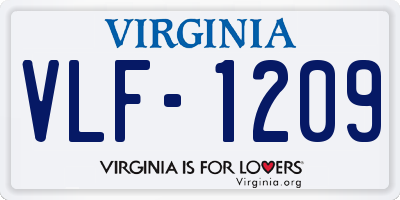 VA license plate VLF1209
