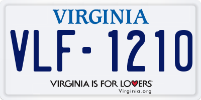 VA license plate VLF1210