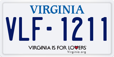 VA license plate VLF1211