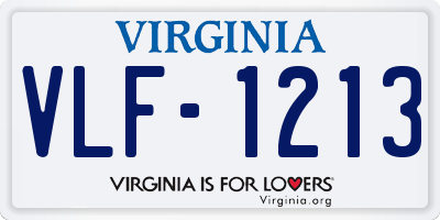 VA license plate VLF1213
