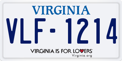 VA license plate VLF1214