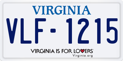 VA license plate VLF1215
