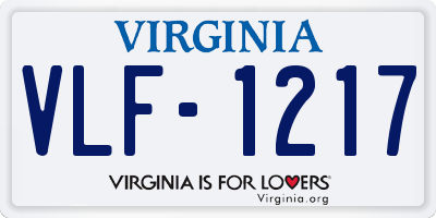 VA license plate VLF1217