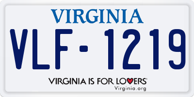 VA license plate VLF1219