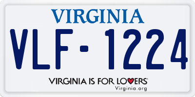 VA license plate VLF1224