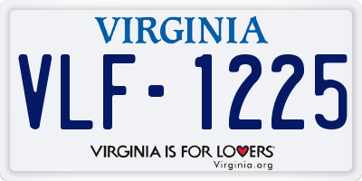 VA license plate VLF1225