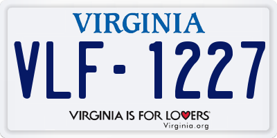 VA license plate VLF1227