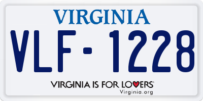 VA license plate VLF1228