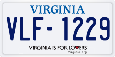 VA license plate VLF1229