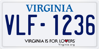 VA license plate VLF1236