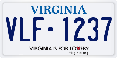 VA license plate VLF1237