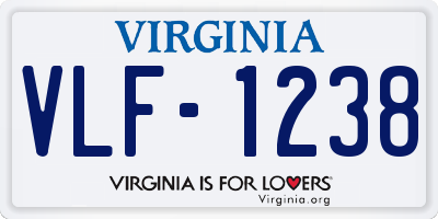VA license plate VLF1238