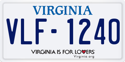 VA license plate VLF1240