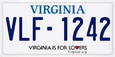 VA license plate VLF1242