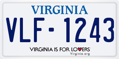 VA license plate VLF1243