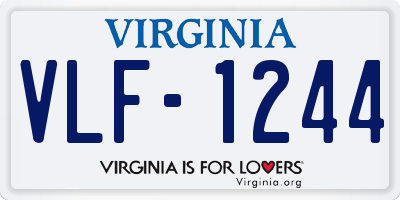 VA license plate VLF1244