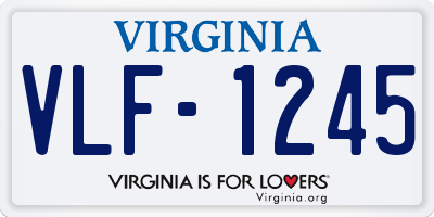 VA license plate VLF1245
