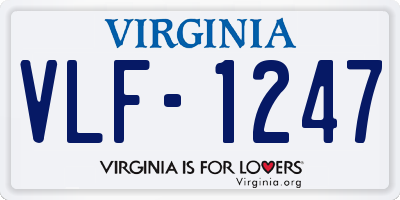 VA license plate VLF1247