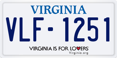 VA license plate VLF1251