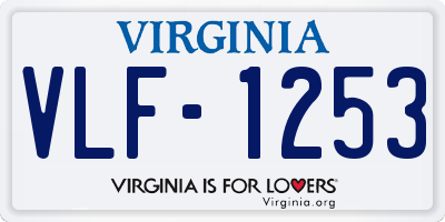 VA license plate VLF1253