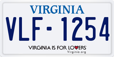 VA license plate VLF1254