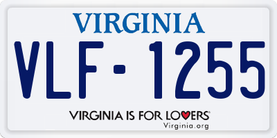 VA license plate VLF1255