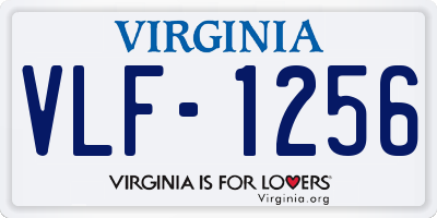 VA license plate VLF1256