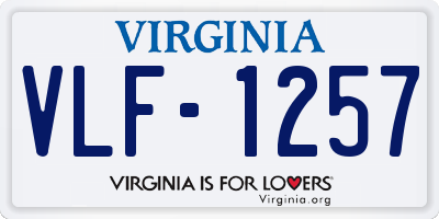 VA license plate VLF1257
