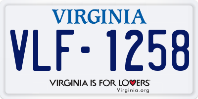 VA license plate VLF1258