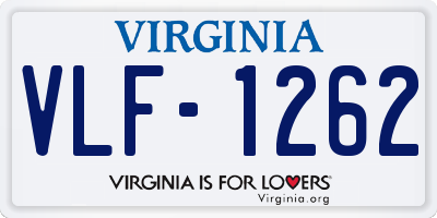 VA license plate VLF1262