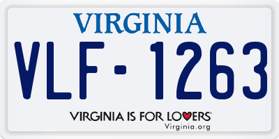 VA license plate VLF1263