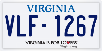 VA license plate VLF1267