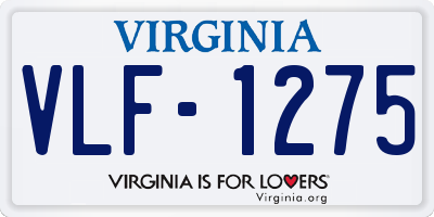 VA license plate VLF1275